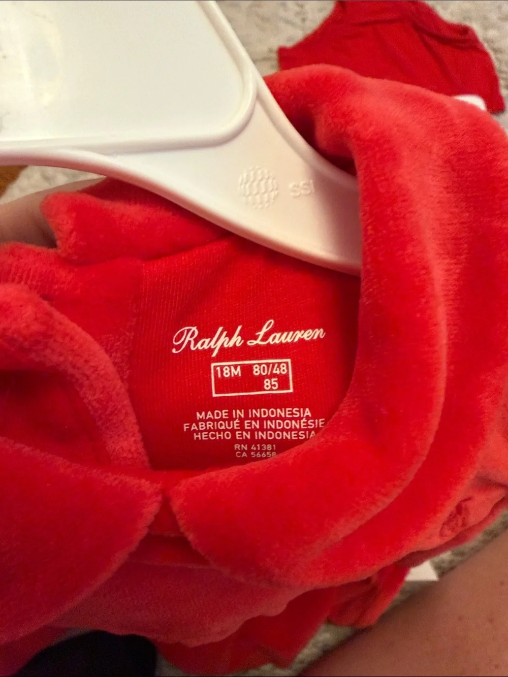 Ralph Lauren Red Velvet Two-Piece Infant Outfit